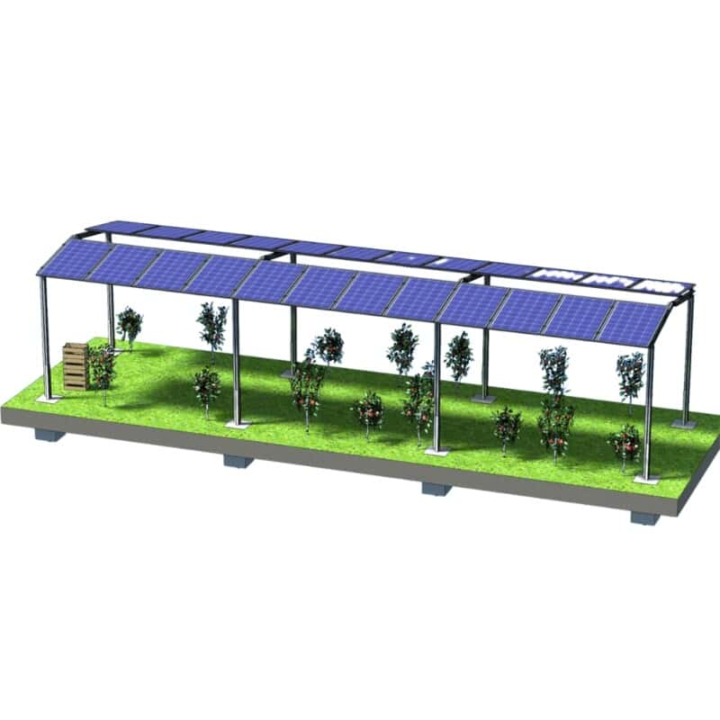 Structura panouri fotovoltaice la sol AGRO-PV (copertina cu 2 stalpi)