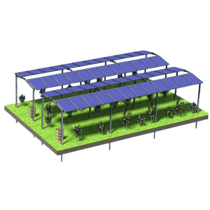 Structura panouri fotovoltaice la sol AGRO-PV (copertina cu 2 stalpi)