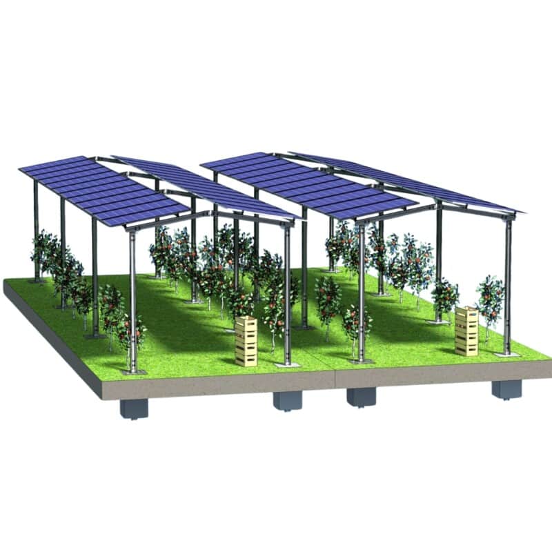 Structura panouri fotovoltaice la sol AGRO-PV (copertina cu 2 stalpi)