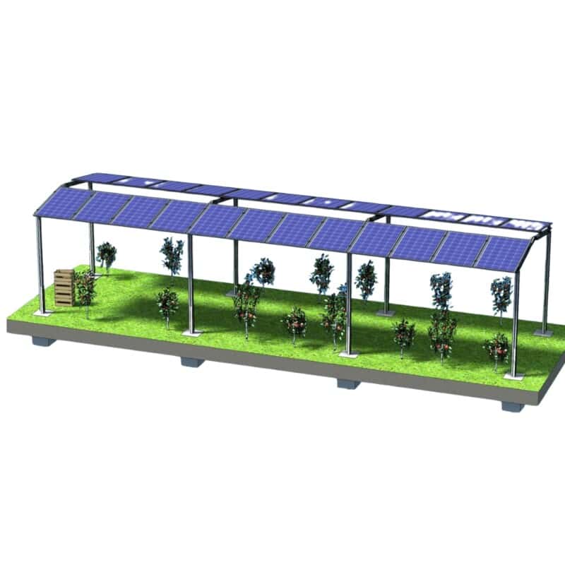 Structura panouri fotovoltaice la sol AGRO-PV (copertina cu 2 stalpi)
