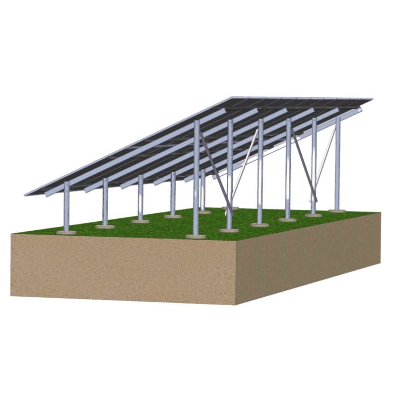 Suport panouri fotovoltaice la sol 2P-10 pahare beton