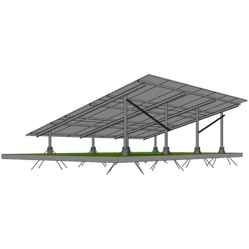 Suport panouri fotovoltaice la sol 3P-7 micropiloti